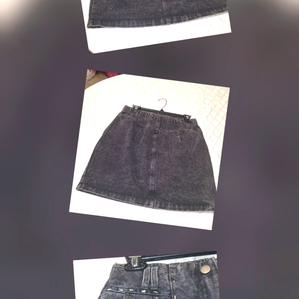 Classic Black Denim Skirt